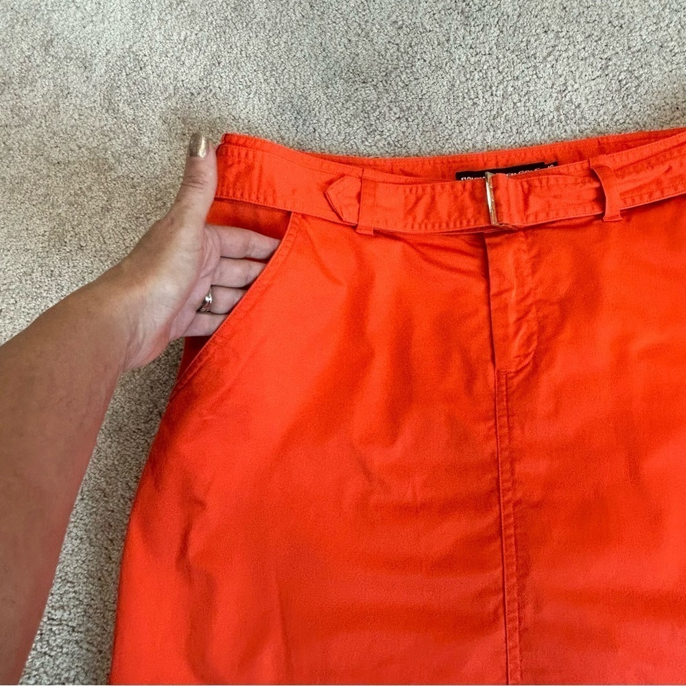 Ralph Lauren golf bright orange belted mini skirt skort Sz 10 - Picture 3 of 13